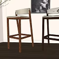 Vintage bar stool combination 3d model