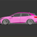 Pink SUV Car With Modern Design Silver Roof Sunroof And Alloy Wheels