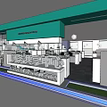 Public Office Space Interior Design With Open Layout Workstations Reception Counter And Glass Partitions