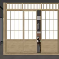 New Chinese style sliding door log sliding door 3d model