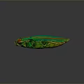 Vibrant Metallic Green And Red Beetle With Shiny Carapace And Reflection
