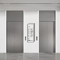 Modern Minimalist Elevator Lobby With Silver Doors White Walls Control Panel And Gray Flooring 3d model