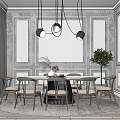 Modern Dining Table and Chair Combination 3d model