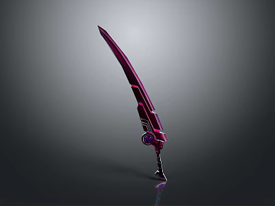 Futuristic Purple Blade Weapon With Shiny Metallic Finish Unique Handle And Sleek Design 3d model