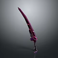 Futuristic Purple Blade Weapon With Shiny Metallic Finish Unique Handle And Sleek Design