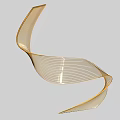 Golden Curved Lines Abstract Sculpture With Modern Flowing Design Art Piece