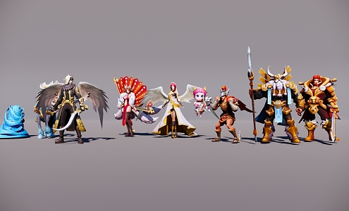 Game scenes and characters 3d model