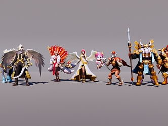 Game scenes and characters 3d model