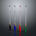 Colored Transparent Body Writing Pens With Black Blue Red Green Tips