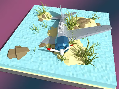 plane crash scene 3d model plane crash scene 3d model