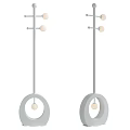 Modern Golden Floor Lamps With Circular Base And Spherical Bulbs