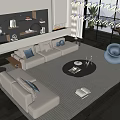 Modern sofa coffee table combination 3d model