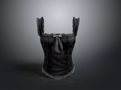 Elegant Black Corset With Bow Accent As Stylish Lifestyle Fashion Product 3d model