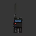 Black Digital Walkie Talkies With Long Antennas LCD Displays And Control Buttons
