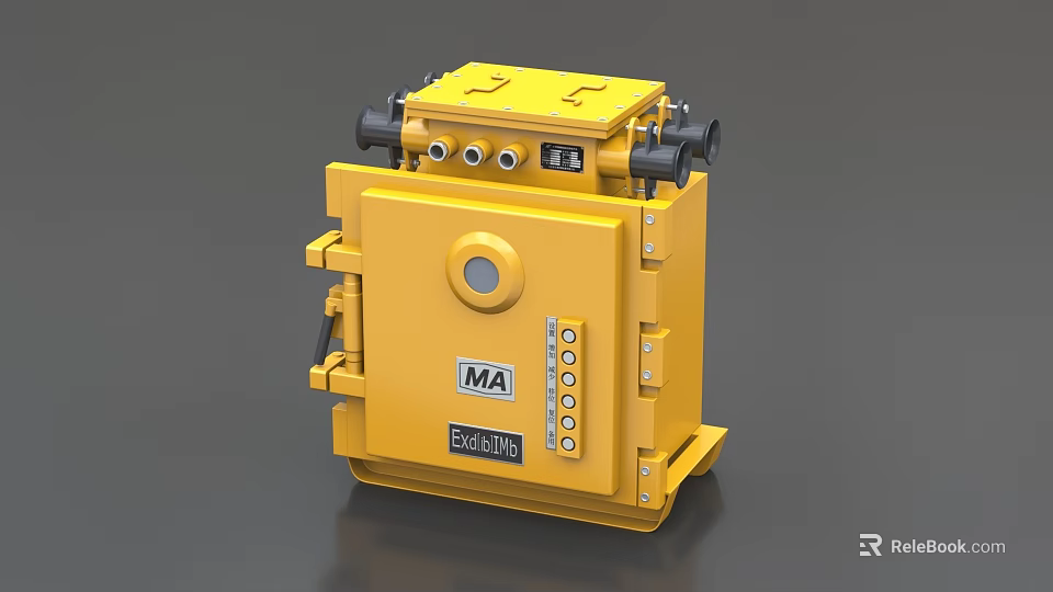 Yellow Explosion Proof Industrial Equipment Control Box With MA Safety Certification 3d model 