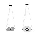 Modern Circular Chandelier with Marble White Shade and Light Bulbs Design