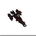Red and Black Armored Spaceship in Cosmic Space Exploration with Detailed Sci Fi Engineering