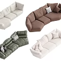 Sectional Sofas In Multiple Colors With Stylish Design And Soft Cushions 3d model