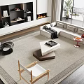Sofa coffee table combination 3d model