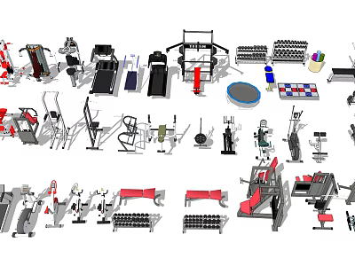 Modern Fitness Equipment Indoor Fitness Equipment Combination 3d model