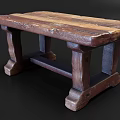 Rustic Wooden Coffee Table With Plank Top And Sturdy Legs Design