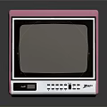 Pink Retro Vintage Television Electronic Appliance With Classic Old Style Design