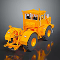 Yellow Construction Bulldozer Model With Large Wheels Front Blade And Cabin