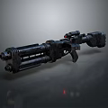 Futuristic Sci Fi Weapon With Detailed Multiple Barrels And Tactical Design 3d model