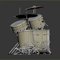 Professional Acoustic Drum Set With Bass Snare Tom Drums And Cymbal Stands