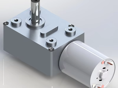 Industrial Equipment Precision Mechanical Component With Motor Shaft And Screw Holes 3d model