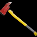 Firefighting Equipment Fire Axe Featuring Red Blade And Yellow Handle Design