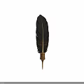 Feather Shaped Decorative Hardware Tool With Black Feather Part Golden Accents And Metal Base Symbol
