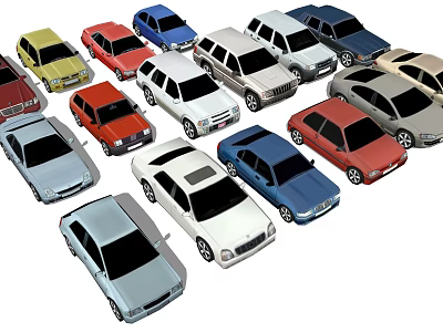 Assorted Colorful Toy Cars in Different Styles and Models Collection 3d model