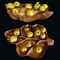 Ceramic Fruit Bowls As Decorative Vessels Filled with Fresh Yellow Pears