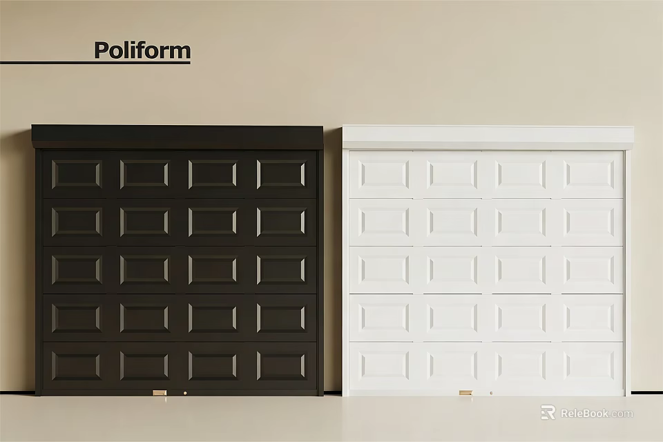 Poliform Garage Doors In Black And White Modern Exterior Design Styles 3d model 