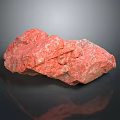 Vibrant Red Natural Stone With Rough Surface Texture For Decorative And Construction Use 3d model