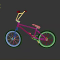 Maroon BMX Bicycle With Metallic Frame White Rims Black Tires And High Handlebars
