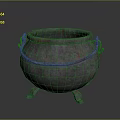 Vintage Metal Cauldron With Three Legs Double Handles And Rustic Design For Household Use