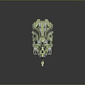 Modern Military Tank With Green Camouflage Tracks Cannon And Antennas