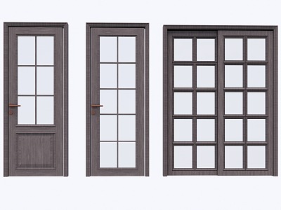 Modern single door sliding door 3d model