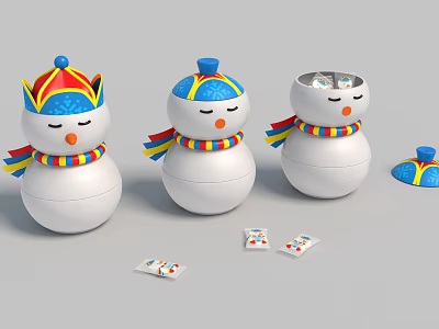 Modern Candy Snowman Yogurt Candy Packaging 3d model