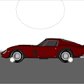 Classic Red Sports Car with Sleek Two Door Body Black Stripes and Silver Wheels