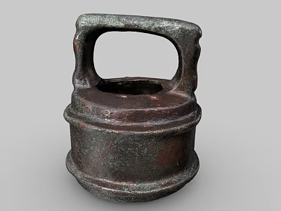 Antique Bronze Daily Life Utensil With Round Body And Handle Design 3d model