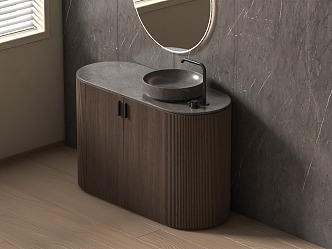 Wash table basin cabinet wash basin 3d model