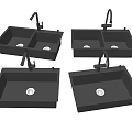 Modern Black Kitchen Sinks With Faucet In Single And Double Bowl Styles