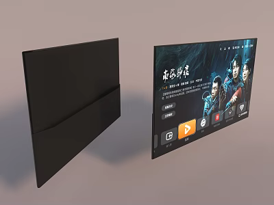 Black Smart TV Displaying Popular TV Series With Streaming App Icons 3d model