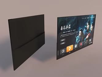 TV smart screen monitor display screen 65 inches 3d model