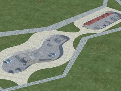 modern roller skating field 3d model