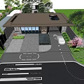 Modern Gate Community Gate 3d model