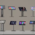 Modern Self Service Ticket Kiosks With Stand Touchscreen And Colorful Interface 3d model